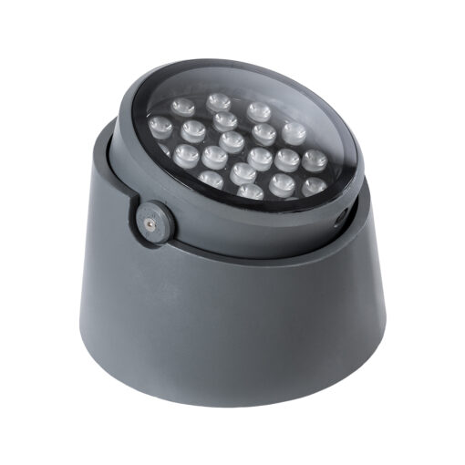 GloboStar® FLOOD-RANA 90751 Κινούμενος Προβολέας – Σποτ Φωτισμού Wall Washer για Φωτισμό Κτιρίων LED 36W 3060lm 5° DC 24V Αδιάβροχο IP67 Φ26 x Υ18cm RGBW DMX512 – Γκρι Ανθρακί – 3 Χρόνια Εγγύηση