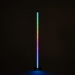 GloboStar® DIGICOLUMN 90762 Μοντέρνο Επιδαπέδιο Φωτιστικό Γραφείου Digital Pixel Rhythm Music Bar LED 12W 960lm 90° DC 5V με USB 2.0 IP20 – Εναλλαγή Φωτισμού μέσω Τηλεχειριστηρίου – Πολύχρωμο RGB – Dimmable – Μαύρο – Μ3.4 x Π2.5 x Υ122cm – 2 Χρόνια Εγγύηση