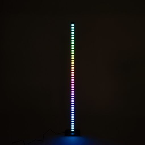 GloboStar® DIGICOLUMN 90762 Μοντέρνο Επιδαπέδιο Φωτιστικό Γραφείου Digital Pixel Rhythm Music Bar LED 12W 960lm 90° DC 5V με USB 2.0 IP20 – Εναλλαγή Φωτισμού μέσω Τηλεχειριστηρίου – Πολύχρωμο RGB – Dimmable – Μαύρο – Μ3.4 x Π2.5 x Υ122cm – 2 Χρόνια Εγγύηση