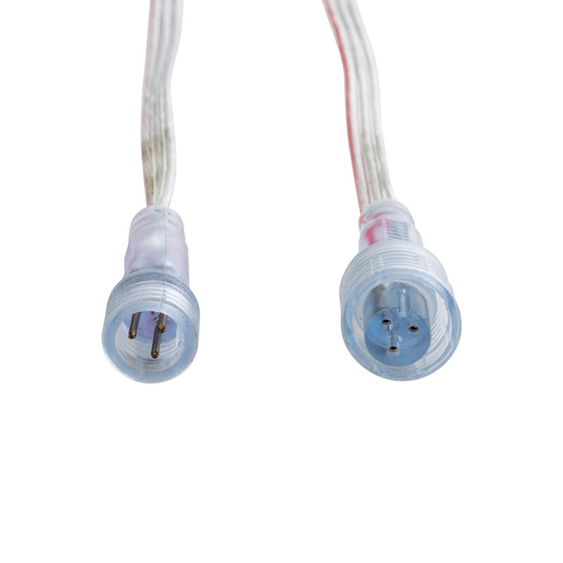 GloboStar® CON-NEONIO 90769 Σετ Αδιάβροχων IP68 Καλωδίων Σύνδεσης για όλες τις NEONIO Digital Neon Flex LED 14.4W/m 12VDC – Διάφανα – Φ1.5 x Μήκος Καλωδίου 15cm