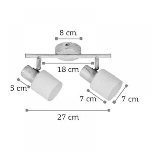 InLight Επιτοίχιο σποτ από μέταλλο σε χρώμιο απόχρωση 2XE14 D:27cm (9079-2Φ-Χρώμιο)
