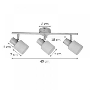 InLight Επιτοίχιο σποτ από μέταλλο σε χρώμιο απόχρωση 3XE14 D:45cm (9079-3Φ-Χρώμιο)