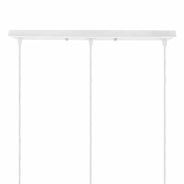 DIY Ροζέτα Φωτιστικού Λευκή Ορθογώνια 500x50mm με 3 Τρύπες GloboStar 90823