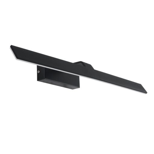 GloboStar® MIRROR 60517 Φωτιστικό Τοίχου – Απλίκα LED 14W 1680lm 120° AC 85-265V IP54 Φυσικό Λευκό 4500K Μαύρο Μέταλλο – Μ58 x Π15 x Υ6cm – 2 Xρόνια Εγγύηση