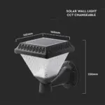 LED Ηλιακό Φαναράκι Τοίχου με RF Control V-TAC IP44 Μαύρο Σώμα  CCT – 93578