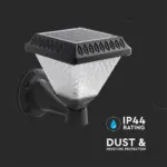 LED Ηλιακό Φαναράκι Τοίχου με RF Control V-TAC IP44 Μαύρο Σώμα  CCT – 93578