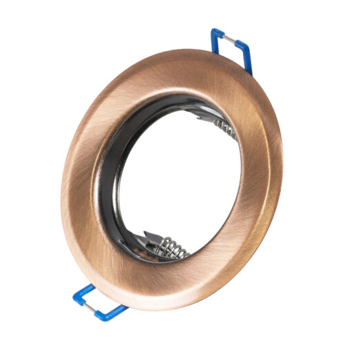 GloboStar® DELTA 77812 Χωνευτό Στρόγγυλο Σποτ Οροφής για Λάμπα MR16 με Βάση GU5.3 ή GU10 – IP20 – Μεταλλικό – Φ83 x Υ31mm – Χάλκινο – 5 Χρόνια Εγγύηση