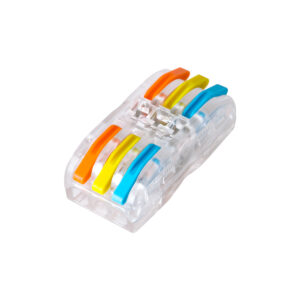 GloboStar® FAST-CONNECT 69908 Τριπλή Κλέμα Ταχείας Σύνδεσης & Διακλάδωσης Καλωδίων – 3 x Είσοδοι & 3 x Έξοδοι με Συμβατή Διατομή Καλωδίων 0.08mm² έως 2.5mm² – 250V/4KV 32A Max – Μ4 x Π4 x Υ1.5cm – Διάφανο με Πορτοκαλί, Κίτρινο & Μπλε – Πακέτο 5 Τεμαχίων – 5 Years Warranty