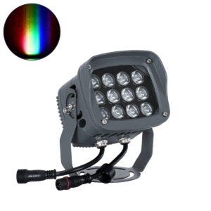 GloboStar® FLOOD-XENA 90699 Προβολέας Wall Washer με Αντιθαμβωτική Γρίλια για Φωτισμό Κτιρίων LED 24W 2040lm 10° DC 24V Αδιάβροχο IP65 L13 x W11 x H15cm RGBW DMX512 – Γκρι Ανθρακί – 3 Years Warranty