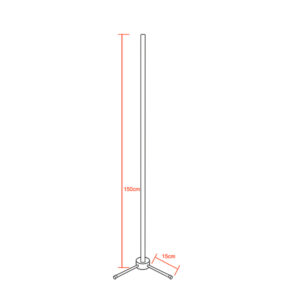 Μοντέρνο Minimal Επιδαπέδιο Μαύρο Φωτιστικό 150cm LED 24 Watt με Ασύρματο Χειριστήριο RF & Dimmer Θερμό Λευκό 3000k GloboStar ALIEN Design GLOBO-150-3