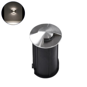 GloboStar® UNDERGROUND-RENA 90663 Χωνευτό Φωτιστικό Σποτ Δαπέδου Two Sided LED 1W 115lm 30° DC 24V Αδιάβροχο IP68 Φ5 x Υ9cm Φυσικό Λευκό 4500K – Ανοξείδωτο Ατσάλι – 3 Χρόνια Εγγύηση