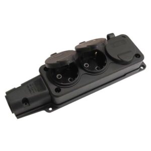 ΠΟΛΥΠΡΙΖΟ ΚΑΟΥΤΣΟΥΚ 3 ΘΕΣΕΩΝ ΣΚΕΤΟ 16A IP54 ΜΑΥΡΟ – 147-16204