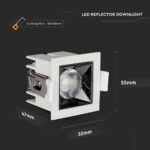 LED Φωτιστικό Χωνευτό COB 4W CRI>90 V-TAC PRO Samsung Chip 12° 320lm Θερμό 2700K – 972