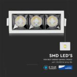 LED Φωτιστικό Χωνευτό 12W CRI>90 V-TAC PRO Samsung Chip 12° 960lm Φυσικό 4000K – 974