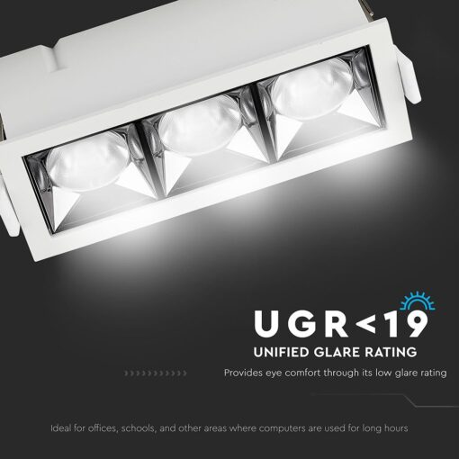 LED Φωτιστικό Χωνευτό 12W CRI>90 V-TAC PRO Samsung Chip 12° 960lm Φυσικό 4000K – 974