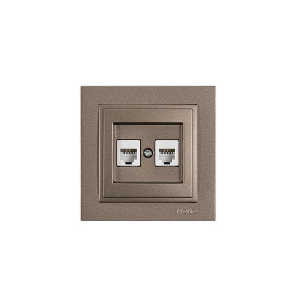 ΠΡΙΖΑ ΤΗΛΕΦΩΝΟΥ ΔΙΠΛΗ RJ 11 LIGHT FUME EUROLAMP – 152-10539