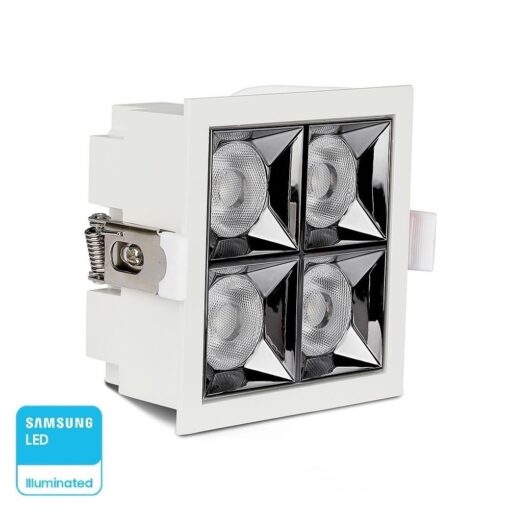 LED Φωτιστικό Χωνευτό 16W CRI>90 V-TAC PRO Samsung Chip 12° 1280lm Φυσικό 4000K – 977