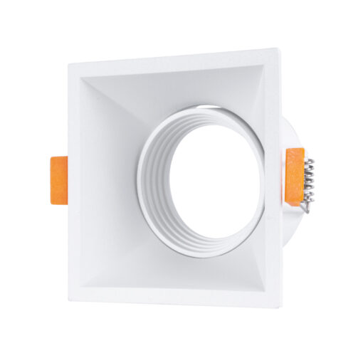 GloboStar® ALPHA 77832 Χωνευτό Κινούμενο Τετράγωνο Σποτ Οροφής για Λάμπα MR16/GU10 – IP20 – Χυτό Αλουμίνιο – Μ9 x Π9 x Υ4.5cm – Λευκό – 5 Χρόνια Εγγύηση