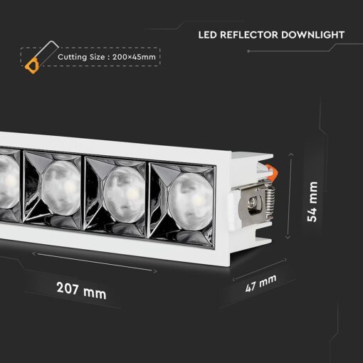LED Φωτιστικό Χωνευτό 20W CRI>90 V-TAC PRO Samsung Chip 12° 1600lm Φυσικό 4000K – 980