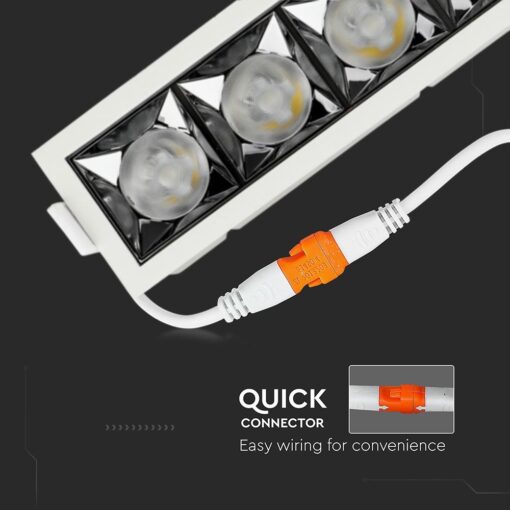 LED Φωτιστικό Χωνευτό 20W CRI>90 V-TAC PRO Samsung Chip 12° 1600lm Φυσικό 4000K – 980