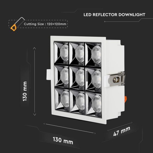 LED Φωτιστικό Χωνευτό 36W CRI>90 V-TAC PRO Samsung Chip 12° 2880lm Φυσικό 4000K – 983