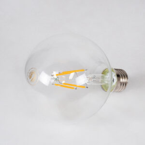 GloboStar® 99009 Λάμπα LED Long Filament E27 G95 Γλόμπος 4W 400lm 360° AC 220-240V IP20 Φ9.5 x Υ13.5cm Θερμό Λευκό 2700K με Διάφανο Γυαλί – Dimmable – 3 Years Warranty