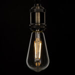 GloboStar® 99016 Λάμπα LED Long Filament E27 ST64 Αχλάδι 8W 800lm 360° AC 220-240V IP20 Φ6.4 x Υ14cm Θερμό Λευκό 2700K με Διάφανο Γυαλί – Dimmable – 3 Years Warranty
