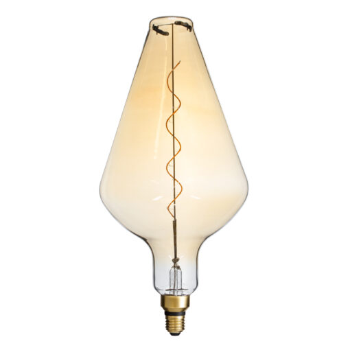 GloboStar® 99022 Λάμπα LED Soft S Spiral Filament E27 BA200 ROCKET Γλόμπος 6W 420lm 360° AC 220-240V IP20 Φ20 x Υ41.5cm Ultra Θερμό Λευκό 2200K με Μελί Γυαλί – Dimmable – 3 Years Warranty