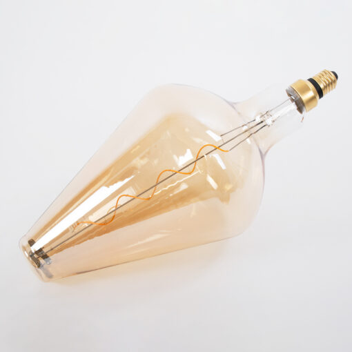 GloboStar® 99022 Λάμπα LED Soft S Spiral Filament E27 BA200 ROCKET Γλόμπος 6W 420lm 360° AC 220-240V IP20 Φ20 x Υ41.5cm Ultra Θερμό Λευκό 2200K με Μελί Γυαλί – Dimmable – 3 Years Warranty