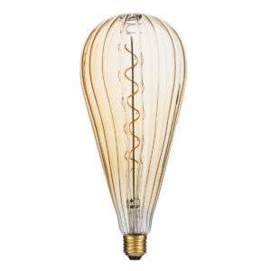 GloboStar® 99024 Λάμπα LED Soft S Spiral Filament E27 OT120 ZEPPELIN Γλόμπος 6W 420lm 360° AC 220-240V IP20 Φ12 x Υ46cm Ultra Θερμό Λευκό 2200K με Μελί Γυαλί – Dimmable – 3 Years Warranty