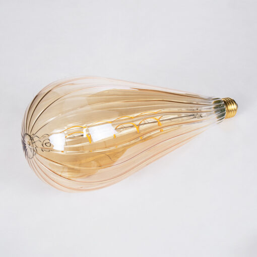 GloboStar® 99024 Λάμπα LED Soft S Spiral Filament E27 OT120 ZEPPELIN Γλόμπος 6W 420lm 360° AC 220-240V IP20 Φ12 x Υ46cm Ultra Θερμό Λευκό 2200K με Μελί Γυαλί – Dimmable – 3 Years Warranty