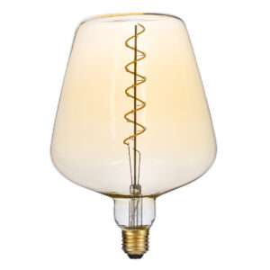 GloboStar® 99025 Λάμπα LED Soft S Spiral Filament E27 NT170 BRANDY Γλόμπος 6W 420lm 360° AC 220-240V IP20 Φ17 x Υ23cm Ultra Θερμό Λευκό 2200K με Μελί Γυαλί – Dimmable – 3 Years Warranty