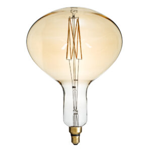 GloboStar® 99027 Λάμπα LED Zig Long Filament E27 R280 BUTTERNUT Γλόμπος 6W 420lm 360° AC 220-240V IP20 Φ28 x Υ41cm Ultra Θερμό Λευκό 2200K με Μελί Γυαλί – Dimmable – 3 Years Warranty