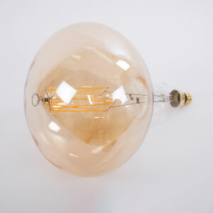 GloboStar® 99027 Λάμπα LED Zig Long Filament E27 R280 BUTTERNUT Γλόμπος 6W 420lm 360° AC 220-240V IP20 Φ28 x Υ41cm Ultra Θερμό Λευκό 2200K με Μελί Γυαλί – Dimmable – 3 Years Warranty