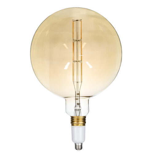 GloboStar® 99029 Λάμπα LED Long Filament E27 G300 BULETTE Γλόμπος 10W 800lm 360° AC 220-240V IP20 Φ30 x Υ49cm Ultra Θερμό Λευκό 2200K με Μελί Γυαλί – Dimmable – 3 Years Warranty – The Bigger Bulb in Greece