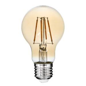 GloboStar® 99036 LED Long Filament Bulb E27 A60 Globe 6W 550lm 360° AC 220-240V IP20 D6 x H10.5cm Ultra Θερμό Λευκό 2200K με Μελί Γυαλί – Dimmable – 3 Years Warranty