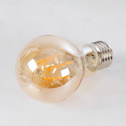 GloboStar® 99036 LED Long Filament Bulb E27 A60 Globe 6W 550lm 360° AC 220-240V IP20 D6 x H10.5cm Ultra Θερμό Λευκό 2200K με Μελί Γυαλί – Dimmable – 3 Years Warranty