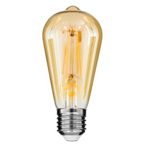 GloboStar® 99046 Λάμπα E27 ST64 Αχλάδι LED LONG FILAMENT 8W 840 lm 320° AC 85-265V Edison Retro με Μελί Γυαλί Ultra Θερμό Λευκό 2200 K Dimmable