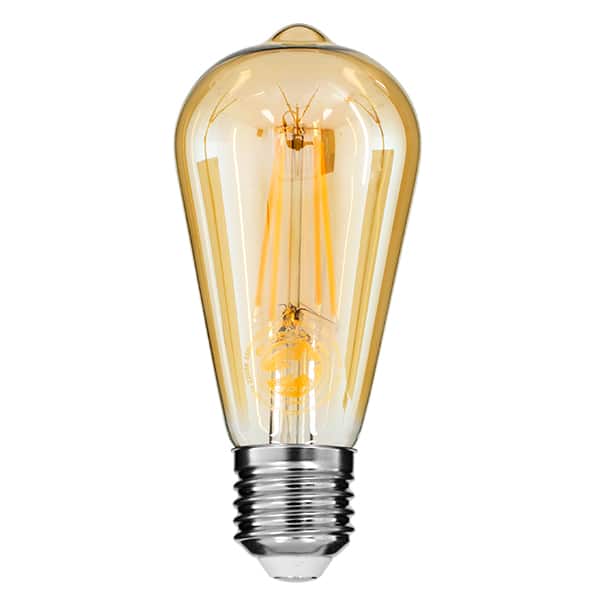 GloboStar® 99046 Λάμπα E27 ST64 Αχλάδι LED LONG FILAMENT 8W 840 lm 320° AC 85-265V Edison Retro με Μελί Γυαλί Ultra Θερμό Λευκό 2200 K Dimmable