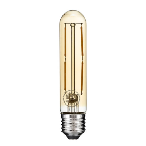 GloboStar® 99049 Λάμπα LED Long Filament E27 T30 Σωλήνας 4W 350lm 360° AC 220-240V IP20 Φ3 x Υ13.5cm Ultra Θερμό Λευκό 2200K με Μελί Γυαλί – Dimmable – 3 Years Warranty