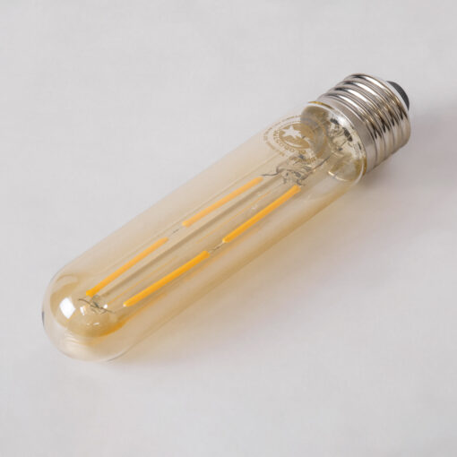 GloboStar® 99049 Λάμπα LED Long Filament E27 T30 Σωλήνας 4W 350lm 360° AC 220-240V IP20 Φ3 x Υ13.5cm Ultra Θερμό Λευκό 2200K με Μελί Γυαλί – Dimmable – 3 Years Warranty