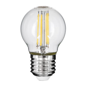GloboStar® 99052 Λάμπα LED Long Filament E27 G45 Γλομπάκι 6W 660lm 360° AC 220-240V IP20 Φ4.5 x Υ7.5cm Φυσικό Λευκό 4000K με Διάφανο Γυαλί – Dimmable – 3 Years Warranty