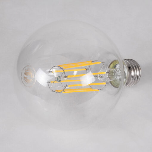 GloboStar® 99054 Λάμπα LED Long Filament E27 G95 Γλόμπος 12W 1320lm 360° AC 220-240V IP20 Φ9.5 x Υ13.5cm Φυσικό Λευκό 4000K με Διάφανο Γυαλί – Dimmable – 3 Years Warranty