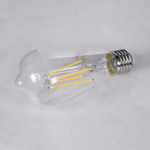 GloboStar® 99056 Λάμπα LED Long Filament E27 ST64 Αχλάδι 10W 1100lm 360° AC 220-240V IP20 Φ6.4 x Υ14cm Φυσικό Λευκό 4000K με Διάφανο Γυαλί – Dimmable – 3 Years Warranty