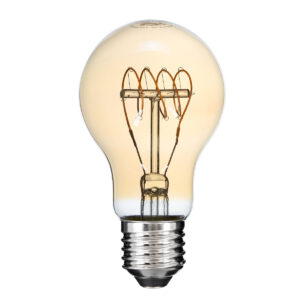 GloboStar® 99059 Λάμπα LED Ultra Thin Soft S Spiral Filament E27 A60 Γλόμπος 4W 280lm 360° AC 220-240V IP20 Φ6 x Υ10.5cm Ultra Θερμό Λευκό 2200K με Μελί Γυαλί – Dimmable – 3 Years Warranty