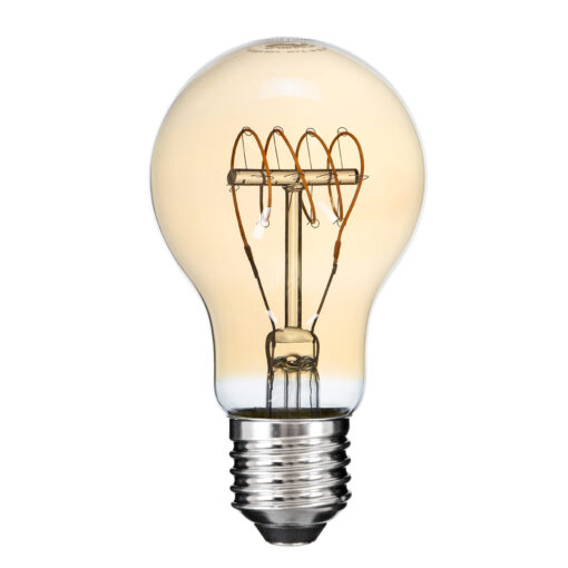 GloboStar® 99059 Λάμπα LED Ultra Thin Soft S Spiral Filament E27 A60 Γλόμπος 4W 280lm 360° AC 220-240V IP20 Φ6 x Υ10.5cm Ultra Θερμό Λευκό 2200K με Μελί Γυαλί – Dimmable – 3 Years Warranty