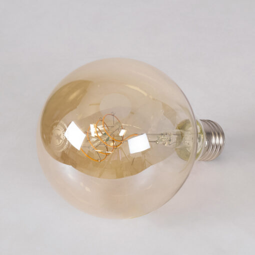 GloboStar® 99060 Λάμπα LED Ultra Thin Soft S Spiral Filament E27 G95 Γλόμπος 4W 280lm 360° AC 220-240V IP20 Φ9.5 x Υ13.5cm Ultra Θερμό Λευκό 2200K με Μελί Γυαλί – Dimmable – 3 Years Warranty