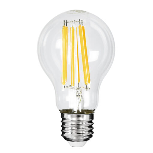 GloboStar® 99087 Λάμπα LED Long Filament E27 A60 Γλόμπος 7W 1470lm 360° AC 220-240V IP20 Φ6 x Υ11cm Θερμό Λευκό 2700K με Διάφανο Γυαλί – Pro Series 210lm/W – A Ενεργειακή Κλάση – 3 Χρόνια Εγγύηση
