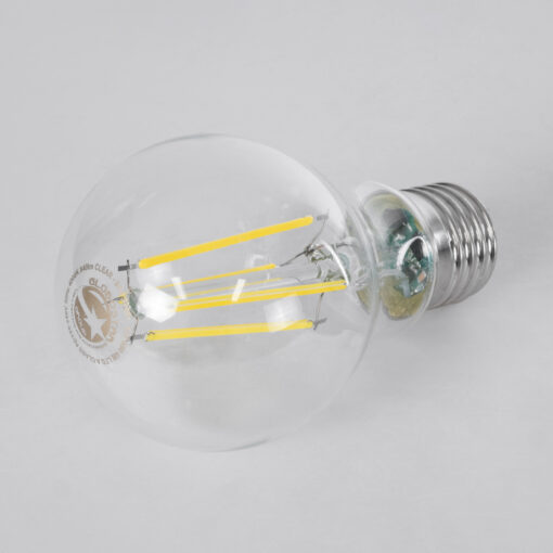 GloboStar® 99091 Λάμπα LED Long Filament E27 A60 Γλόμπος 4W 840lm 360° AC 220-240V IP20 Φ6 x Υ11cm Φυσικό Λευκό 4000K με Διάφανο Γυαλί – Pro Series 210lm/W – A Ενεργειακή Κλάση – 3 Χρόνια Εγγύηση