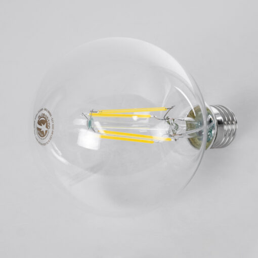 GloboStar® 99092 Λάμπα LED Long Filament E27 G95 Γλόμπος 4W 840lm 360° AC 220-240V IP20 Φ9.5 x Υ13.8cm Φυσικό Λευκό 4000K με Διάφανο Γυαλί – Pro Series 210lm/W – A Ενεργειακή Κλάση – 3 Χρόνια Εγγύηση